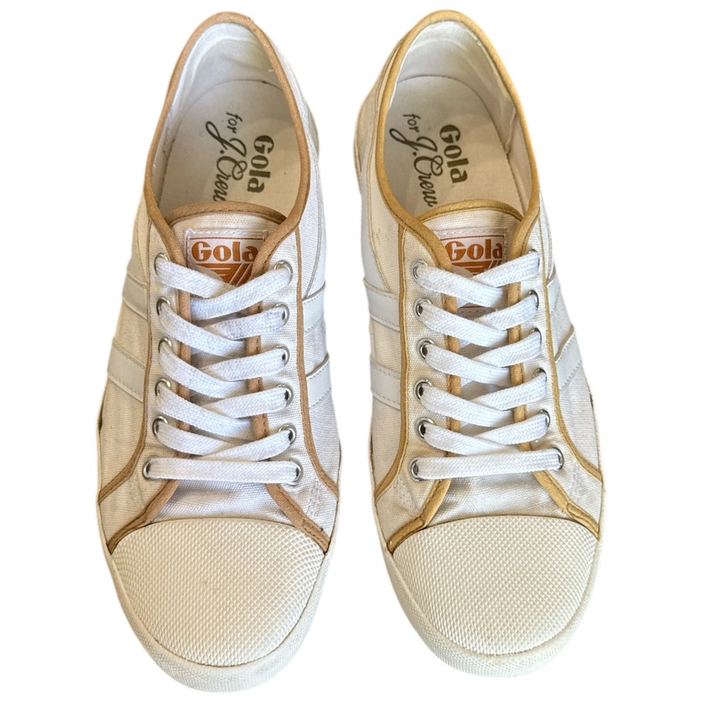 Gola for J. Crew Sneakers White/Tan CLB353 Coaster Smash Women’s Size 10 EU 41 - Picture 2 of 11